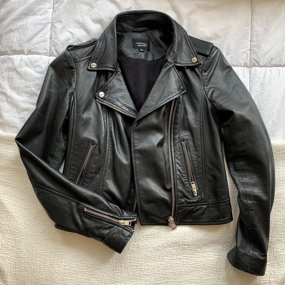 Buttery soft Lamarque genuine leather jacket